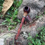 Shamanic Ceremonial Pipe Made of Palo Sangre and Chonta Wood