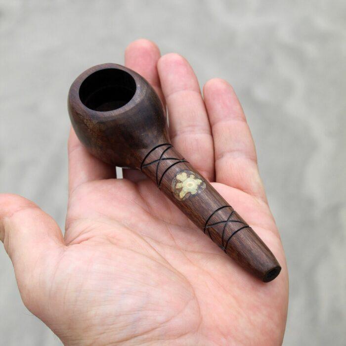 Ceremonial Pipe Made of Madera Negra | Hand Carved | With a piece of Amazon Wood | 12 cm.