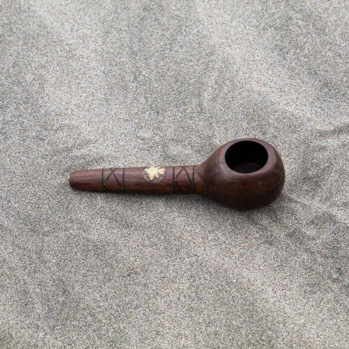 Ceremonial Pipe Made of Madera Negra | Hand Carved | With a piece of Amazon Wood | 12 cm.