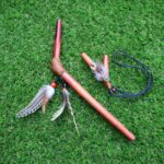 Kuripe Tepi Set | Necklace Kuripe | Made of Palo Sangre | Decorated with Aya Vine, Domestic Feather and Peruvian Turquoise