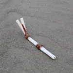 Double Nostril Tepi Applicator made of Llama Bone | Decorate Turquoise stone, A piece of Aya Vine and Peruvian Turquoise