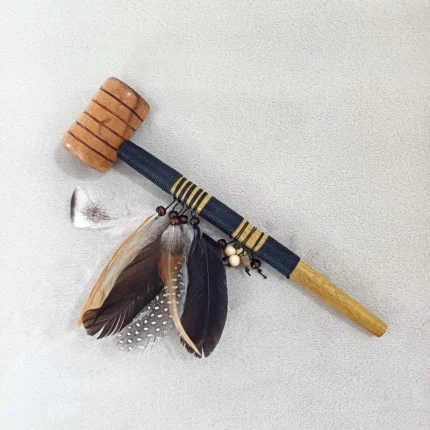 Ceremonial Pipe ( Calumet ) Made of Bamboo and Avocado Wood | Decorated with Macaw Feather