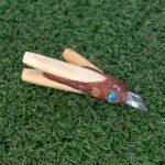 Palo Santo Double Nostril Kuripe ~ Kuripi Self Applicator | Decorated Peruvian Turquoise, Aya Vine and Clear Quartz