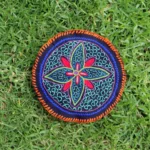 Shipibo Altar Cloth made by Shipibo Female Shaman | 20.5 cm in diameter | Traditional Shipibo Embroidery | Ayahuasca vision pattern