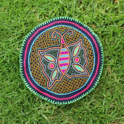 Shipibo Shamanic Altar Cloth Set made by Shipibo Female Shaman | 24.5 cm in diameter | Traditional Shipibo Embroidery | Ayahuasca vision