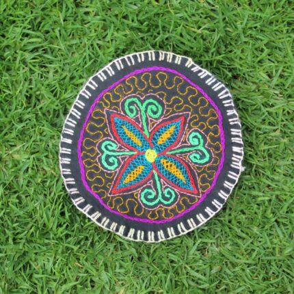 Shipibo Shamanic Altar Cloth Set made by Shipibo Female Shaman | 18.5 cm in diameter | Traditional Shipibo Embroidery | Ayahuasca vision