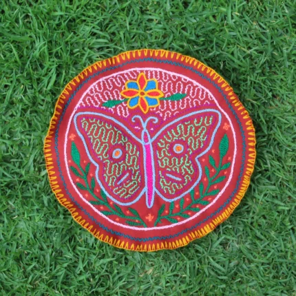 Shipibo Shamanic Altar Cloth Set made by Shipibo Female Shaman | 24 cm in diameter | Traditional Shipibo Embroidery | Ayahuasca vision