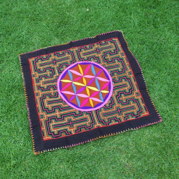 Shipibo Altar Cloth made by Shipibo Female Shaman | 71 cm x 67 cm | Shipibo Embroidery