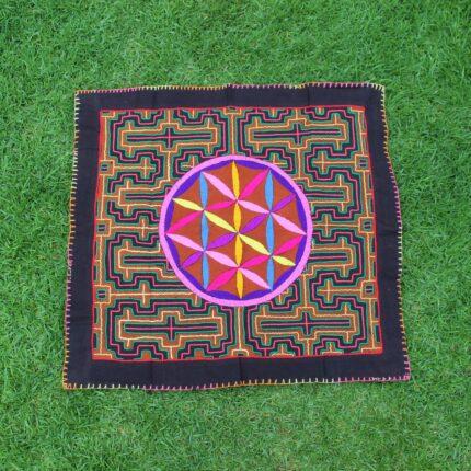 Shipibo Altar Cloth made by Shipibo Female Shaman | 71 cm x 67 cm | Shipibo Embroidery