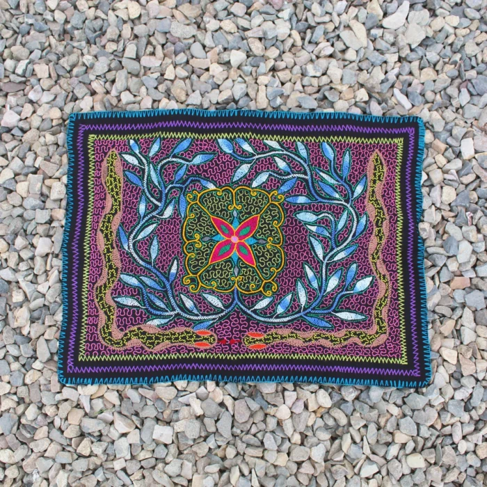 Shipibo Altar Cloth made by Shipibo Female Shaman | 74 cm x 54 cm | Shipibo Embroidery