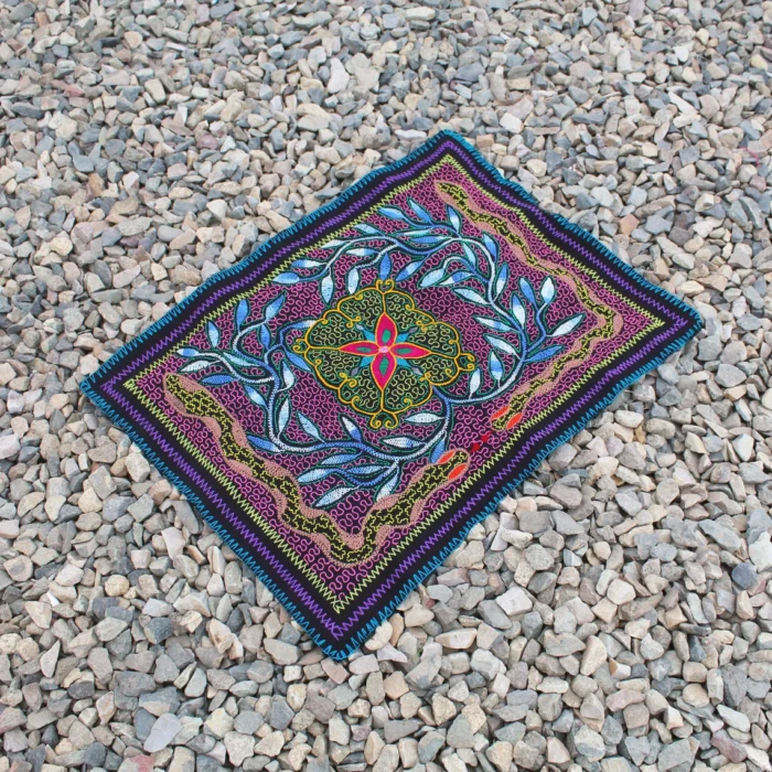 Shipibo Altar Cloth made by Shipibo Female Shaman | 74 cm x 54 cm | Shipibo Embroidery