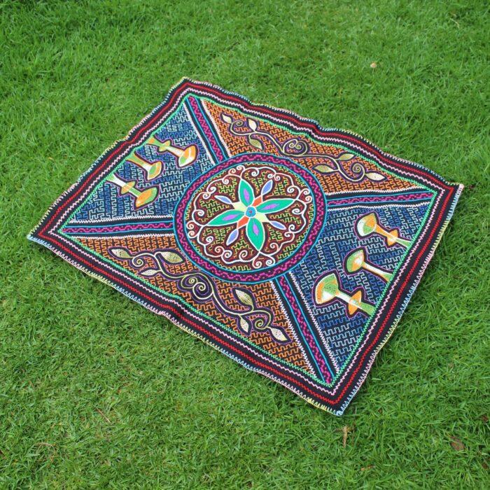 Shipibo Altar Cloth made by Shipibo Female Shaman | 81 cm x 61 cm | Shipibo Embroidery