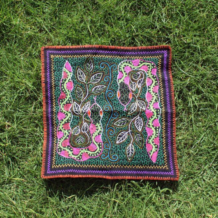 Shipibo Altar Cloth made by Shipibo Female Shaman | 41 cm x 41 cm | Shipibo Embroidery