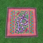 Shipibo Altar Cloth made by Shipibo Female Shaman | 75 cm x 75 cm | Shipibo Embroidery