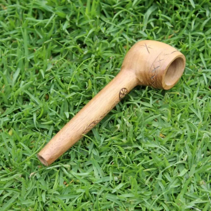 Handmade Tobacco Pipe Made of Moana | Mapacho Pipe | Hand Carved | With a piece of Aya Vine