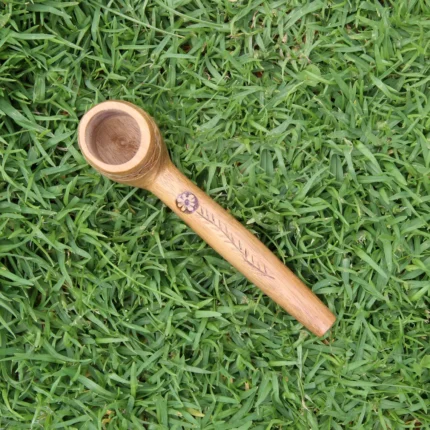 Handmade Tobacco Pipe Made of Moana | Mapacho Pipe | Hand Carved | With a piece of Aya Vine