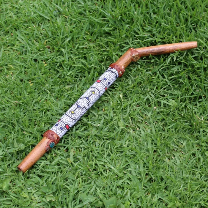 Algarrobo Tepi Applicator | Decorate Peruvian Turquoise, A piece of Aya Vine and Shipibo Fabric