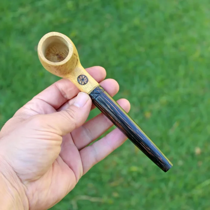 Ceremonial Pipe Made of Rose Wood, Chonta Wood and Palo Sangre | With a piece of Aya Vine