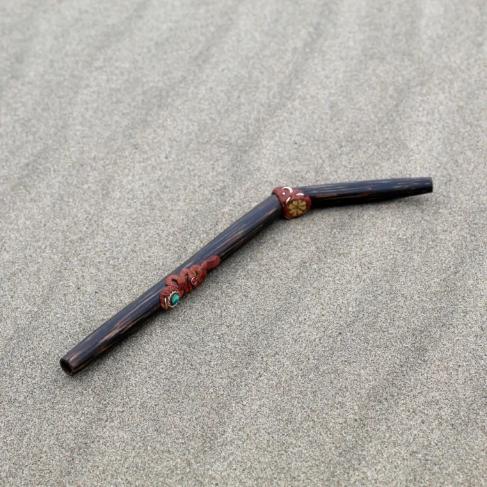 Chonta Wood Tepi Applicator | Decorate Peruvian Turquoise, A piece of Aya Vine, Huni Kuin beads and Snake relief