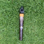 Condor Head Ceremonial Pipe | Peace Pipe | Made of Chonta Wood and Machu Picchu Stone | Decorated with Lapis Lazuli and Feather