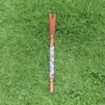 Double Nose Tepi Applicator made of Palo Sangre | Decorate Turquoise stone, A piece of Aya Vine and Shipibo Fabric