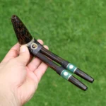 Double Nose Tepi made of Chonta Wood | Decorated with Tiger's Eye and Peruvian Turquoise