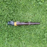 Eagle Head Ceremonial Pipe | Peace Pipe | Made of Chonta Wood and Machu Picchu Stone | Decorated with Peruvian Turquoise and Feather