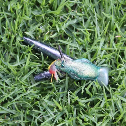 Hummingbird Kuripe Self Applicator Made of Machu Picchu Stone and Green Jade