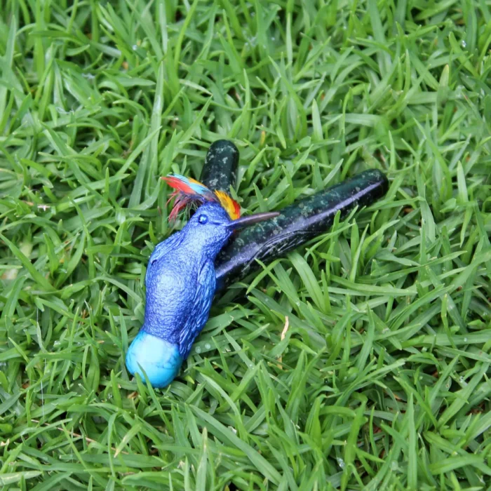 Hummingbird Kuripe Self Applicator Made of Machu Picchu Stone and Peruvian Turquoise