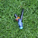 Hummingbird Kuripe Self Applicator Made of Machu Picchu Stone and Peruvian Turquoise