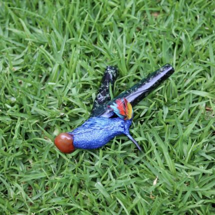 Hummingbird Kuripe Self Applicator | Made of Machu Picchu Stone and Red Jade
