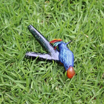 Hummingbird Kuripe Self Applicator | Made of Machu Picchu Stone and Red Jade