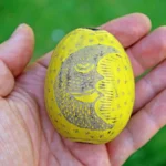 Peruvian Rattle | Egg Shaped | Little Head Shipibo Shamanic Ceremonial Shaman Rattle | Head Diameter average 5 - 6 cm.