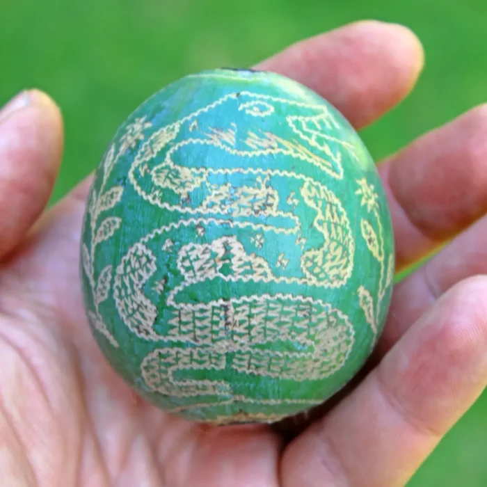 Peruvian Rattle | Egg Shaped | Little Head Shipibo Shamanic Ceremonial Shaman Rattle | Head Diameter average 5 - 6 cm.