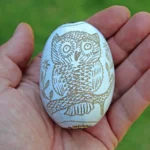 Peruvian Rattle | Egg Shaped | Little Head Shipibo Shamanic Ceremonial Shaman Rattle | Head Diameter average 5 - 6 cm.