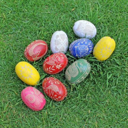 Medium Head Egg Shaped Ceremonial Shaman Rattle from Peru | Shipibo Shamanic Ceremonial | Head Diameter average 7 - 8 cm.