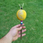 Medium Head Shaman Rattle Shipibo Shamanic Ceremonial Hand Made Maracas ( Shamanic Rattle ) From Peru Head Diameter average 7 - 8 cm.