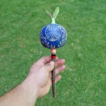 Medium Head Shaman Rattle Shipibo Shamanic Ceremonial Hand Made Maracas ( Shamanic Rattle ) From Peru Head Diameter average 7 - 8 cm.