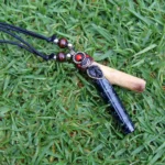 Necklace Stone Kuripe Self Applicator | Made of Palo Santo and Machu Picchu Stone | Decorated with Black Tourmaline