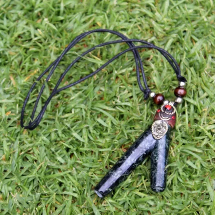 Necklace Stone Kuripe Self Applicator | Made of Machu Picchu Stone | Decorated with Pyrite