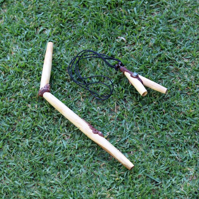 Kuripe Tepi Set | Necklace Kuripe | Made of Palo Santo | Decorated with A piece of Aya Vine and Peruvian Turquoise