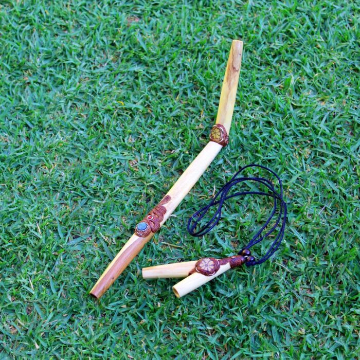 Kuripe Tepi Set | Necklace Kuripe | Made of Palo Santo | Decorated with A piece of Aya Vine and Peruvian Turquoise