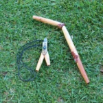 Kuripe Tepi Set | Necklace Kuripe | Made of Palo Santo | Decorated with A piece of Aya Vine, Clear Quartz and Peruvian Turquoise