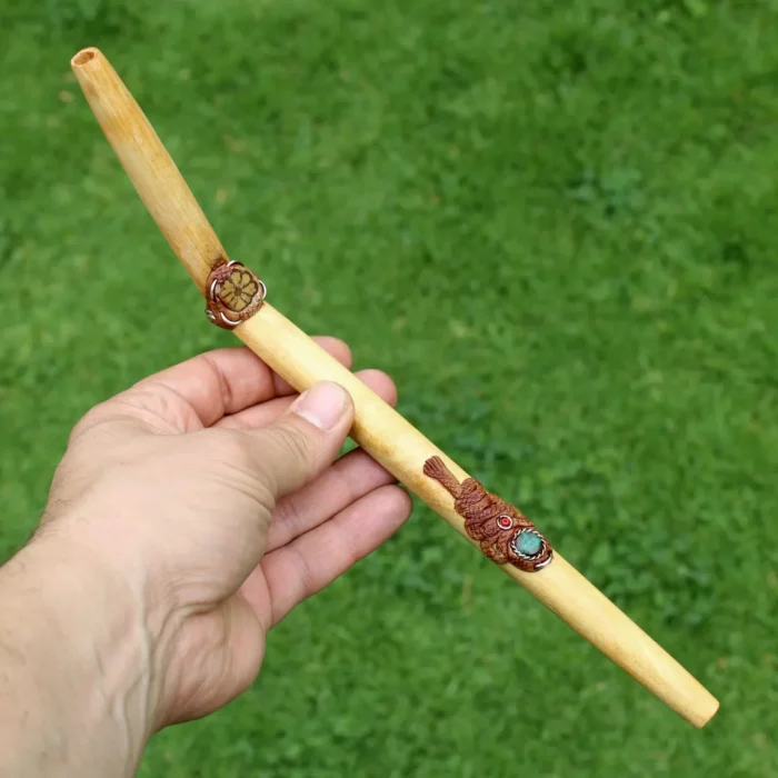 Palo Santo Tepi Applicator | Decorate Peruvian Turquoise, A piece of Aya Vine, Huni Kuin beads and Snake relief