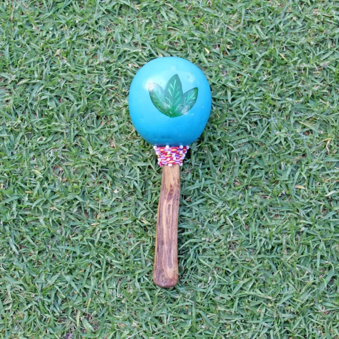 Peruvian Shamanic Ceremonial Shaman Rattle ( Maracas ) | Handle part made of Aya Vine | Hummingbird Hand Painted | Decorated with Watana