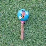 Peruvian Shamanic Ceremonial Shaman Rattle ( Maracas ) | Handle part made of Aya Vine | Hummingbird Hand Painted | Decorated with Watana