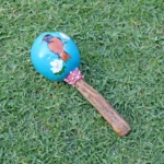 Peruvian Shamanic Ceremonial Shaman Rattle ( Maracas ) | Handle part made of Aya Vine | Hummingbird Hand Painted | Decorated with Watana