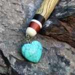 Peruvian Ceremonial Shaman Rattle - Maracas | Decorated with Turquoise, %100 Organic Rope and Macaw Feather | Handle part made of Aya Vine