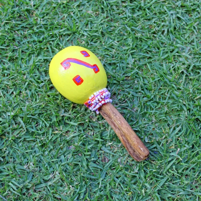 Peruvian Ceremonial Shaman Rattle ( Maracas ) | Handle part made of Aya Vine | Hummingbird Hand Painted | Decorated with Watana