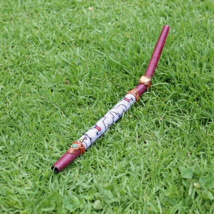 Rose Wood Tepi Applicator | Decorate Peruvian Turquoise, A piece of Aya Vine, Huni Kuin beads and Shipibo Fabric